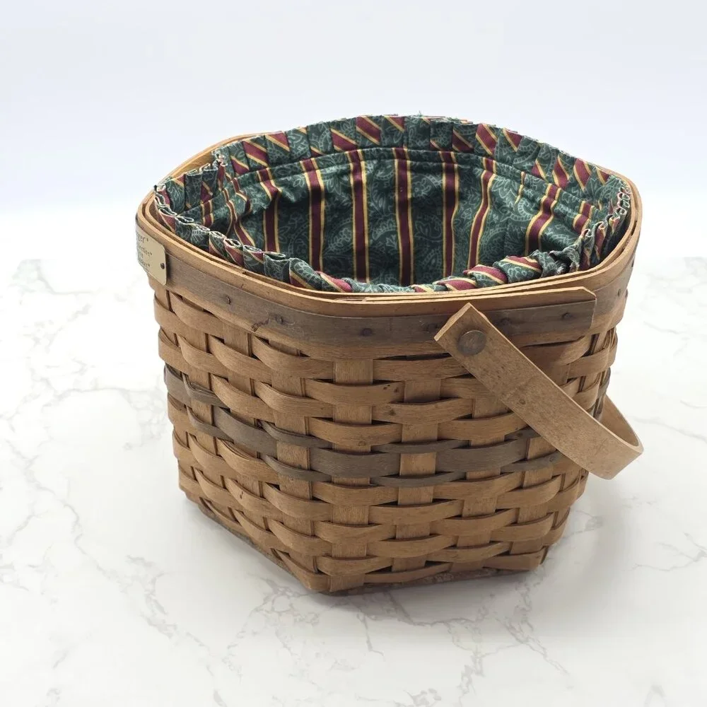 Vintage Longaberger 1997 Christmas Snowflake Basket Liner Protector USA Holiday